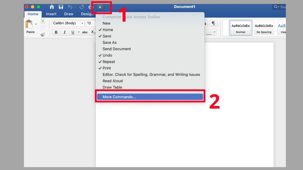 Sử dụng Quick Print hoặc Ctrl + P để xem trước file Word khi in
