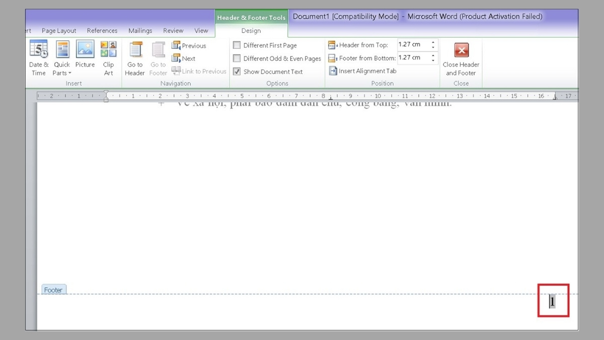 Kiểm tra số trang và thứ tự trang