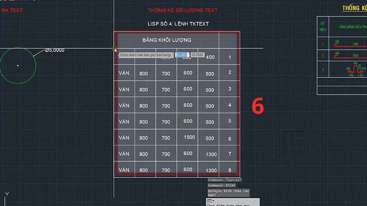 Dùng Lisp để xuất Text từ CAD sang Excel