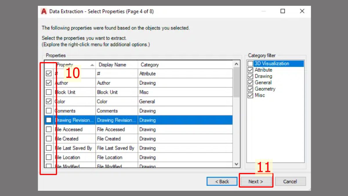 Sử dụng lệnh Data Extraction để xuất file từ CAD sang Excel