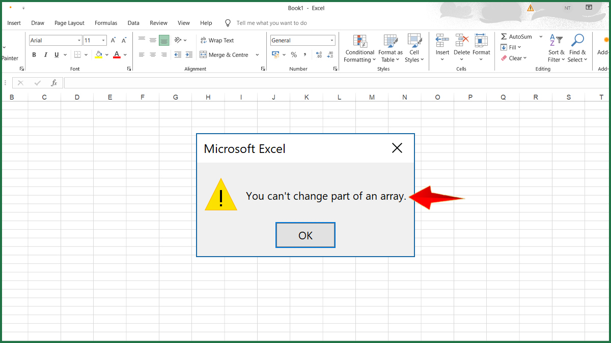 Lỗi You can’t change part of an array