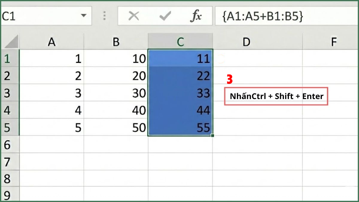Chỉnh sửa toàn bộ công thức mảng để sửa lỗi You can't change part of an array 