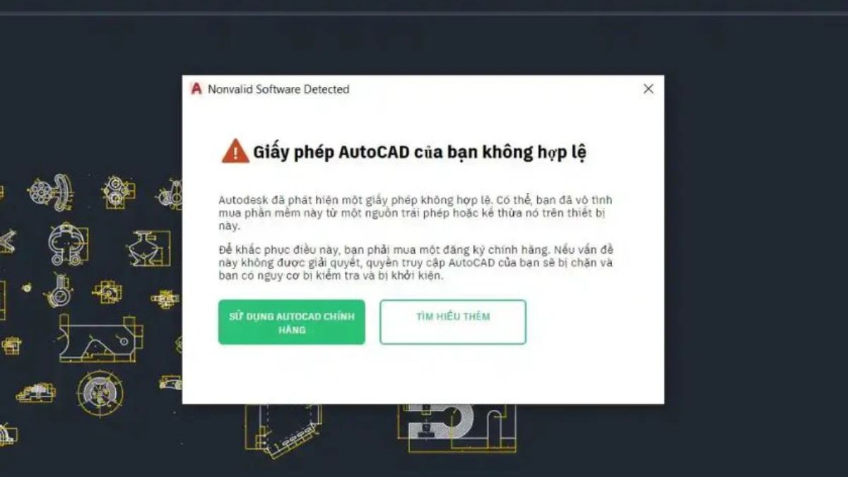 Lỗi do người dùng hết thời hạn bản quyền sử dụng phần mềm