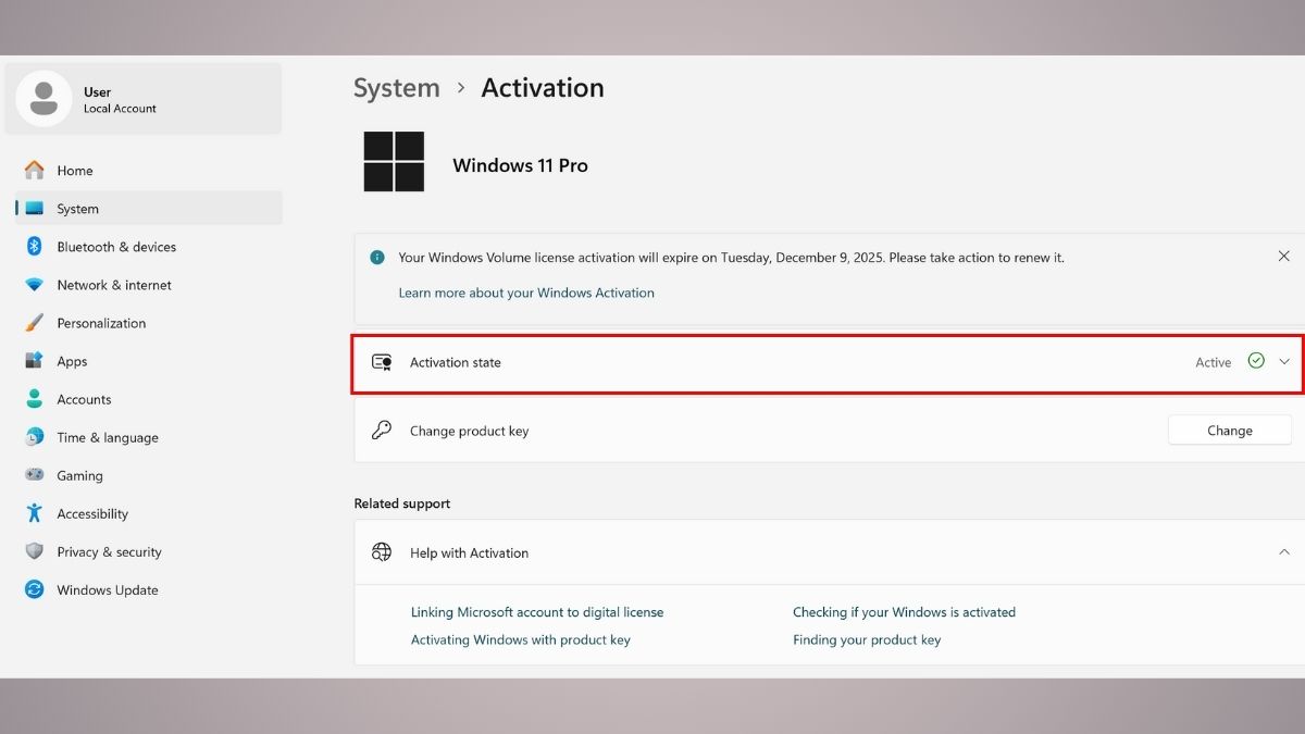 Kiểm tra lại trạng thái bản quyền Windows