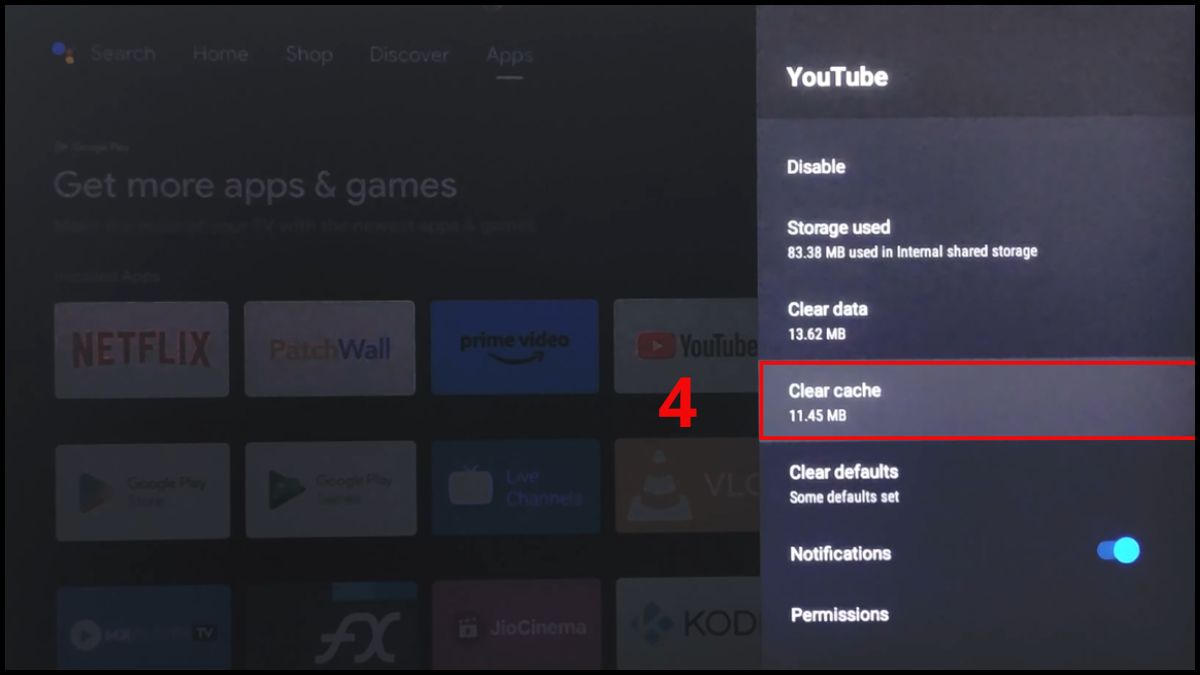 Xóa bộ nhớ đệm (Cache) và dữ liệu ứng dụng YouTube