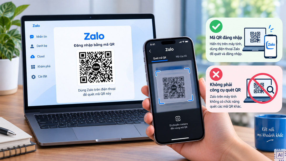Zalo không thể quét được mã QR