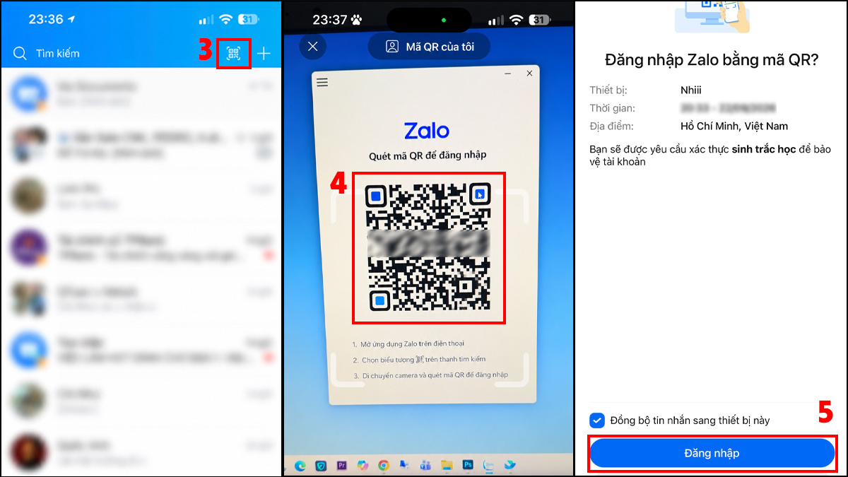 Đăng nhập Zalo PC bằng mã QR trên điện thoại