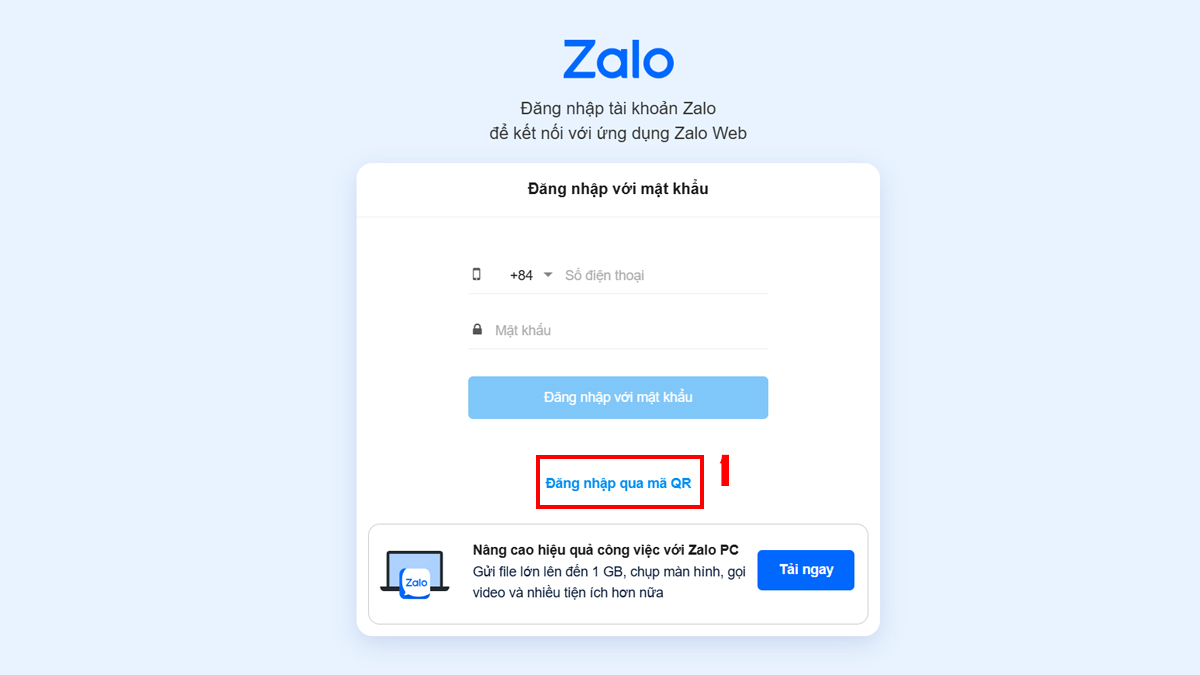 Lấy mã QR đăng nhập trên Zalo Web