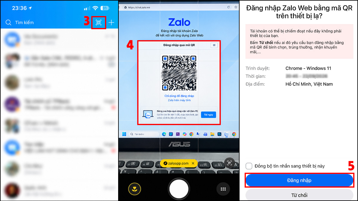 Lấy mã QR đăng nhập trên Zalo Web