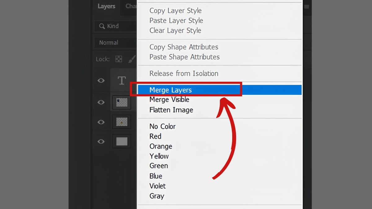 Gộp layer trong Photoshop từ 2 layer có sẵn bước 3