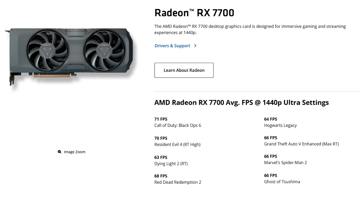 Radeon RX 7700 có khả năng đạt trên 60 FPS ở thiết lập ultra trong các tựa game mới hiện nay