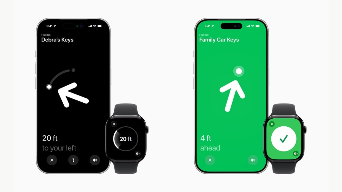 AirTag mới đánh dấu lần đầu tiên người dùng có thể sử dụng Apple Watch để dẫn đến vị trí cần tìm. (Ảnh: Apple)