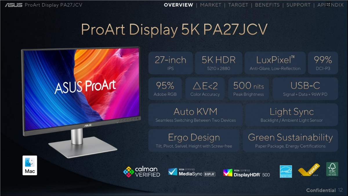 ProArt PA27JCV mang đến trải nghiệm 5K trong một thiết kế 27 inch gọn gàng