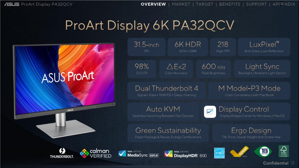 ProArt PA32QCV được trang bị độ phân giải 6K siêu chi tiết