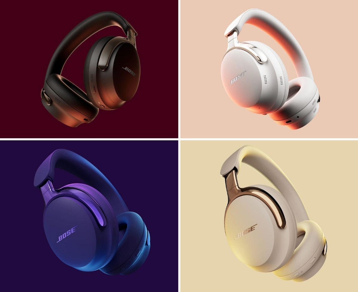 Bose QuietComfort Ultra thế hệ thứ hai có các tùy chọn màu sắc gồm đen, khói, cát, tím, trắng