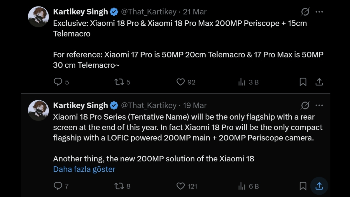 Xiaomi 18 Pro và Pro Max sẽ được trang bị cảm biến LOFIC tối tân, kết hợp cùng camera chính 200MP