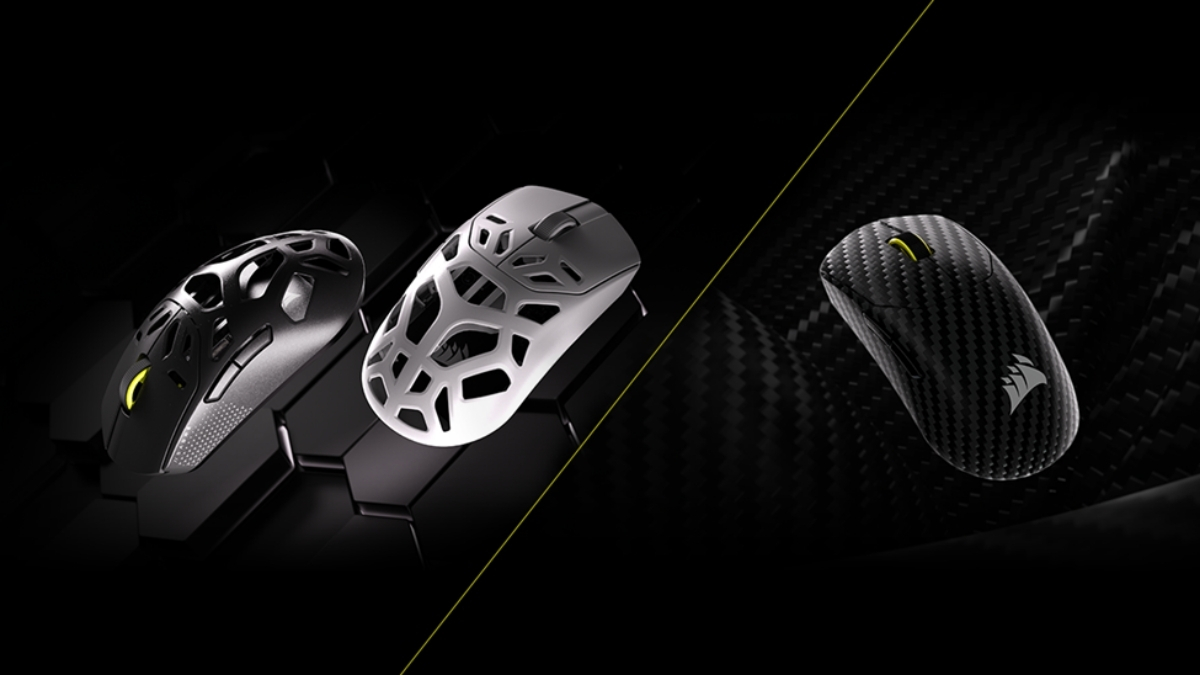 Thiết kế của hai mẫu CORSAIR SABRE v2 PRO MG (bên trái) và CORSAIR SABRE v2 PRO MG (bên phải)