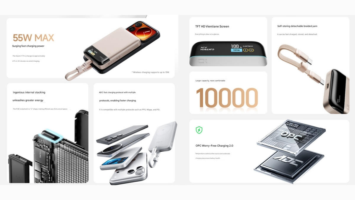 Cuktech 10 Air có thể sạc cho hầu hết các điện thoại flagship lên hơn 50% pin chỉ trong vòng 30 phút