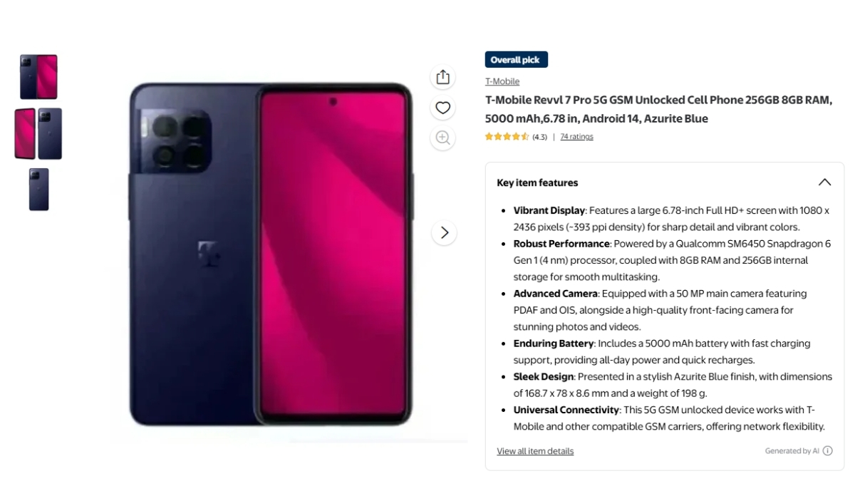 Mẫu máy Trung Quốc được phát hiện có ngoại hình tương đồng với Trump Mobile T1
