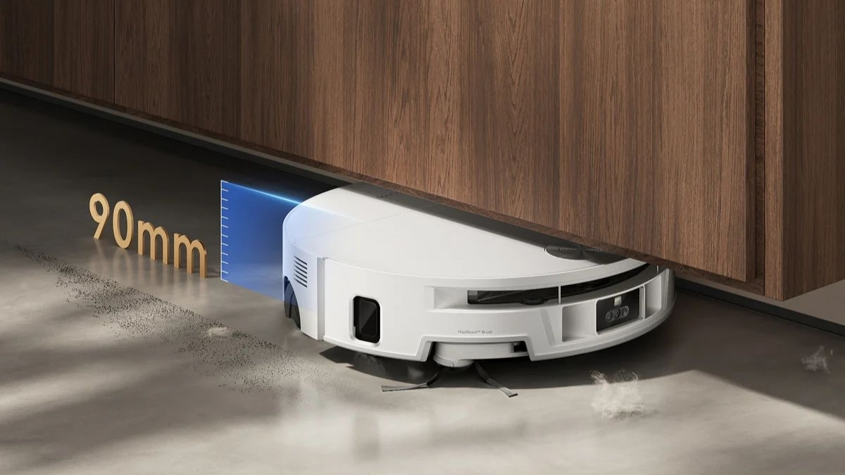 Với chiều cao vỏn vẹn 90mm, Mova S70 có thể dễ dàng chui lọt vào gầm giường, gầm tủ