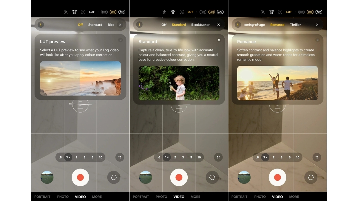 Galaxy S26 Ultra có thể áp dụng và xem trước các bộ lọc màu (LUT) theo thời gian thực