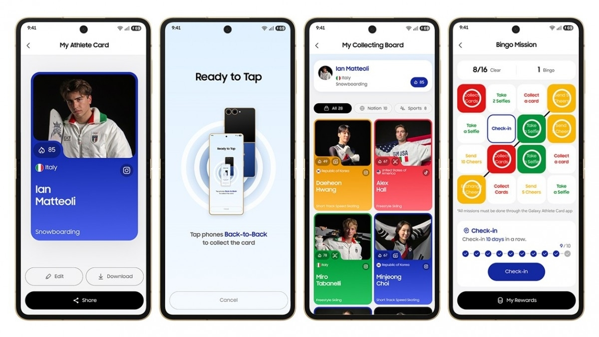 Galaxy Z Flip7 Olympic Edition được cài sẵn bộ hình nền độc quyền và các ứng dụng thiết yếu cho vận động viên