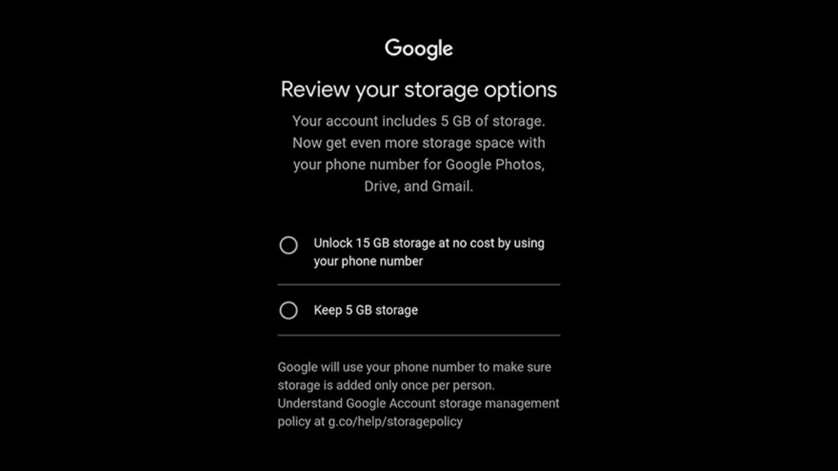 Để có thể mở khóa mức 15GB miễn phí như trước, người dùng phải liên kết và xác minh một số điện thoại