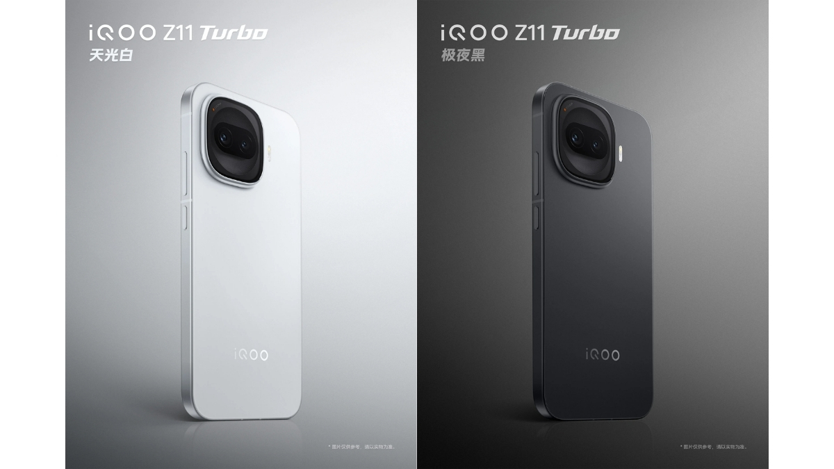 Hình ảnh chính thức của iQOO Z11 Turbo phiên bản Trắng (Sky White) và Đen (Polar Night) 
