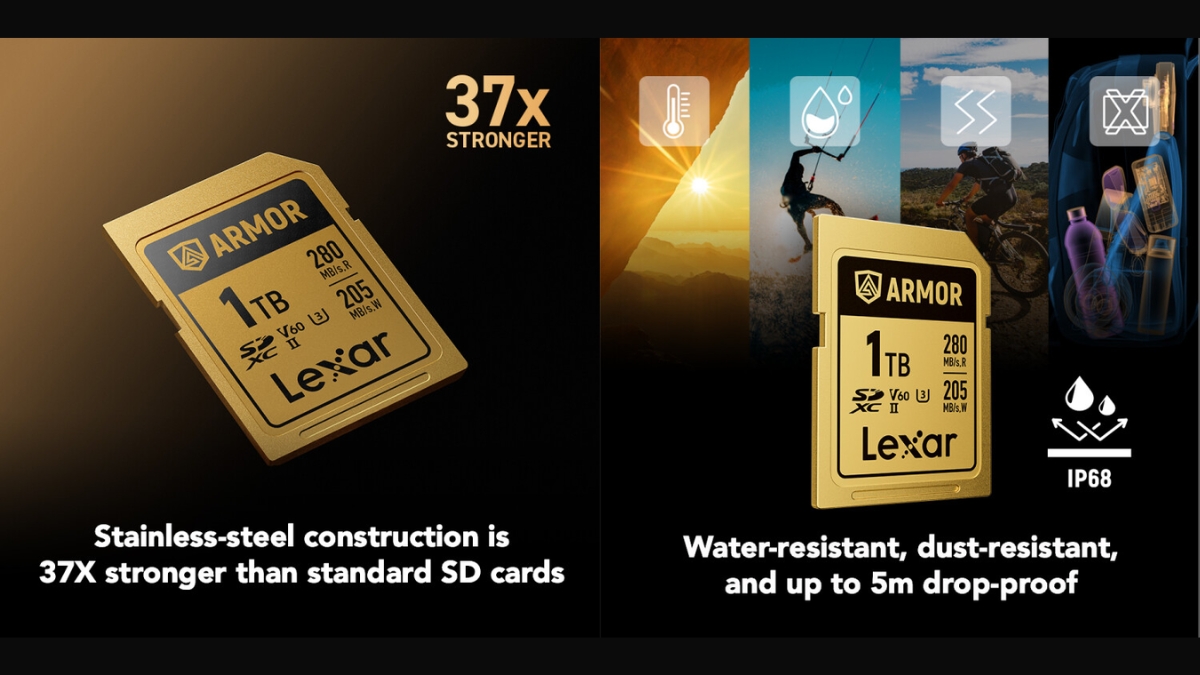 1TB Lexar ARMOR sở hữu lớp vỏ được làm từ thép không gỉ bền hơn 37 lần cùng IP68
