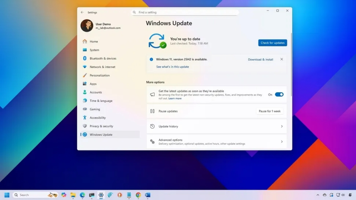 Microsoft xác nhận phiên bản 25H2 không mang đến bất kỳ tính năng mới nào so với phiên bản 24H2
