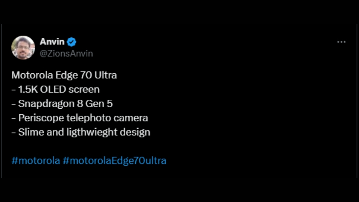 Tin rò rỉ tiết lộ vài điểm ấn tượng của Motorola Edge 70 Ultra