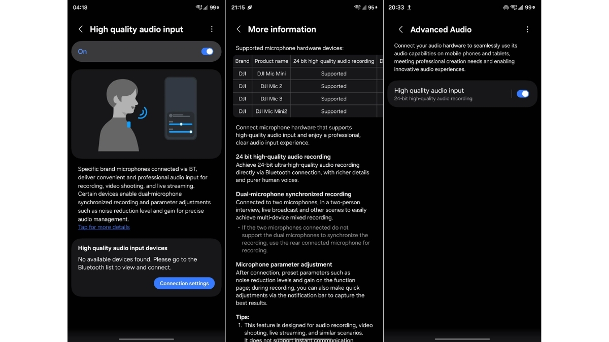 Người dùng có thể can thiệp sâu vào các thông số như Gain hay Noise Reduction