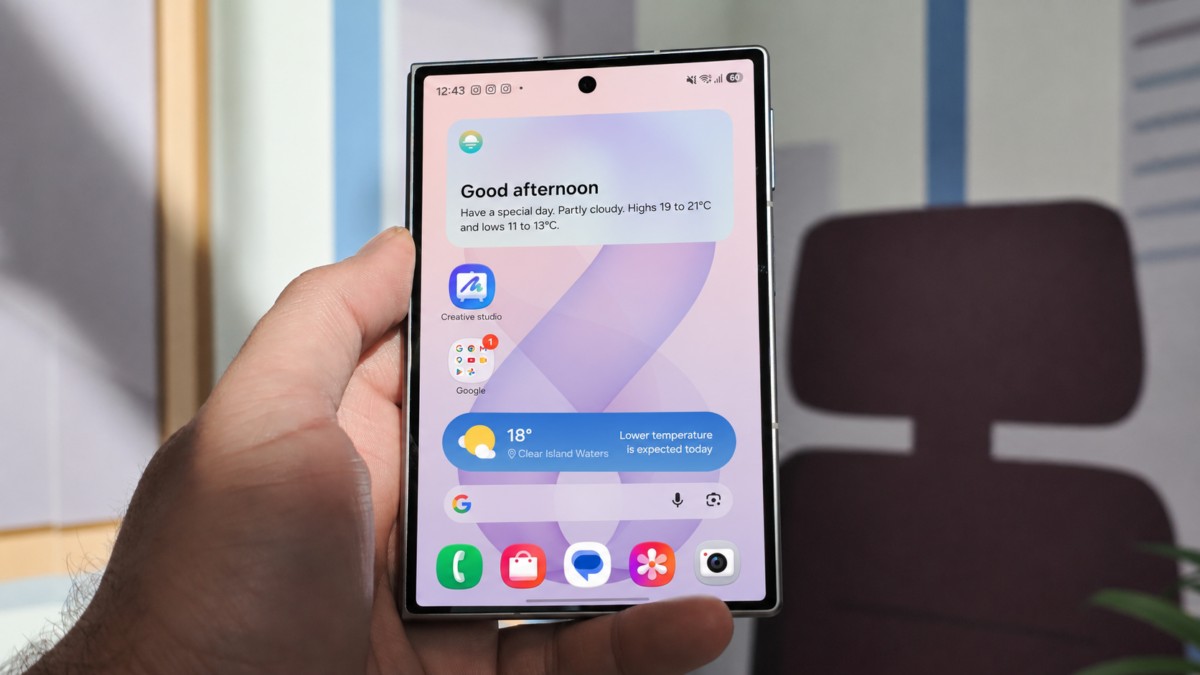 Giao diện One UI 9 mang thanh tìm kiếm Google lên thẳng màn hình chính của Galaxy Z Fold8