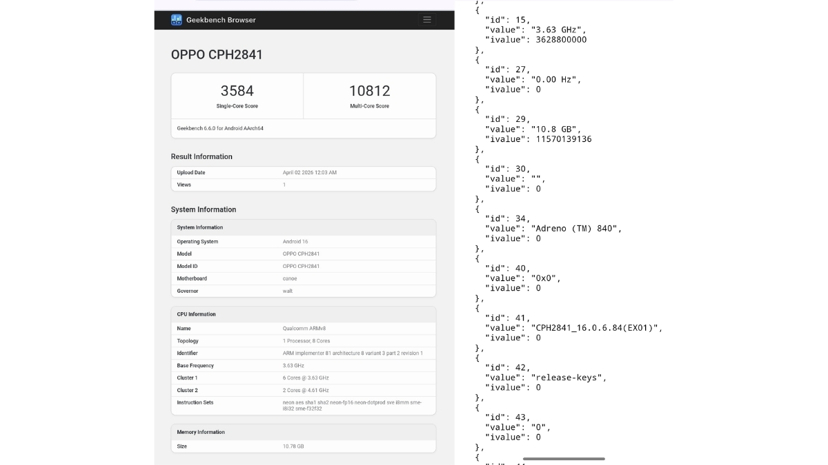 Thiết bị lộ diện mang mã số CPH2841 được cho là OPPO Find X9 Ultra