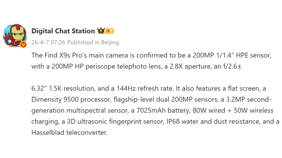 OPPO Find X9s Pro hứa hẹn mang đến trải nghiệm nhiếp ảnh xuất sắc với cảm biến HPE 200 megapixel