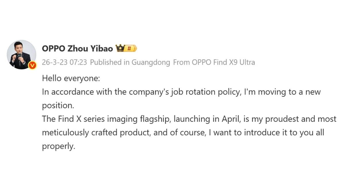 Giám đốc Sản phẩm của OPPO khẳng định thế hệ Find X-series mới sẽ ra mắt trong tháng 4