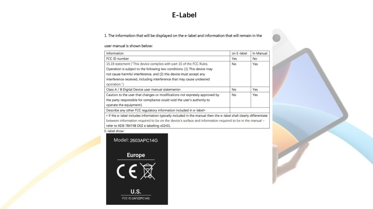 Poco C Pad bất ngờ xuất hiện trên cơ sở dữ liệu của tổ chức chứng nhận FCC