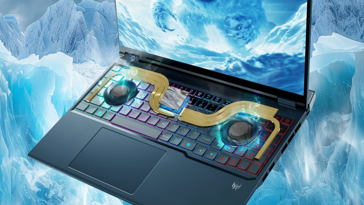 Helios Neo 16 sử dụng công nghệ quạt kép AeroBlade 3D thế hệ thứ 5 kết hợp cùng lớp keo tản nhiệt kim loại lỏng cho CPU