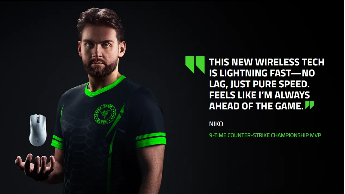 Thiết kế DeathAdder V4 Pro là kết quả của quá trình hợp tác cùng các tuyển thủ esports Counter-Strike 2