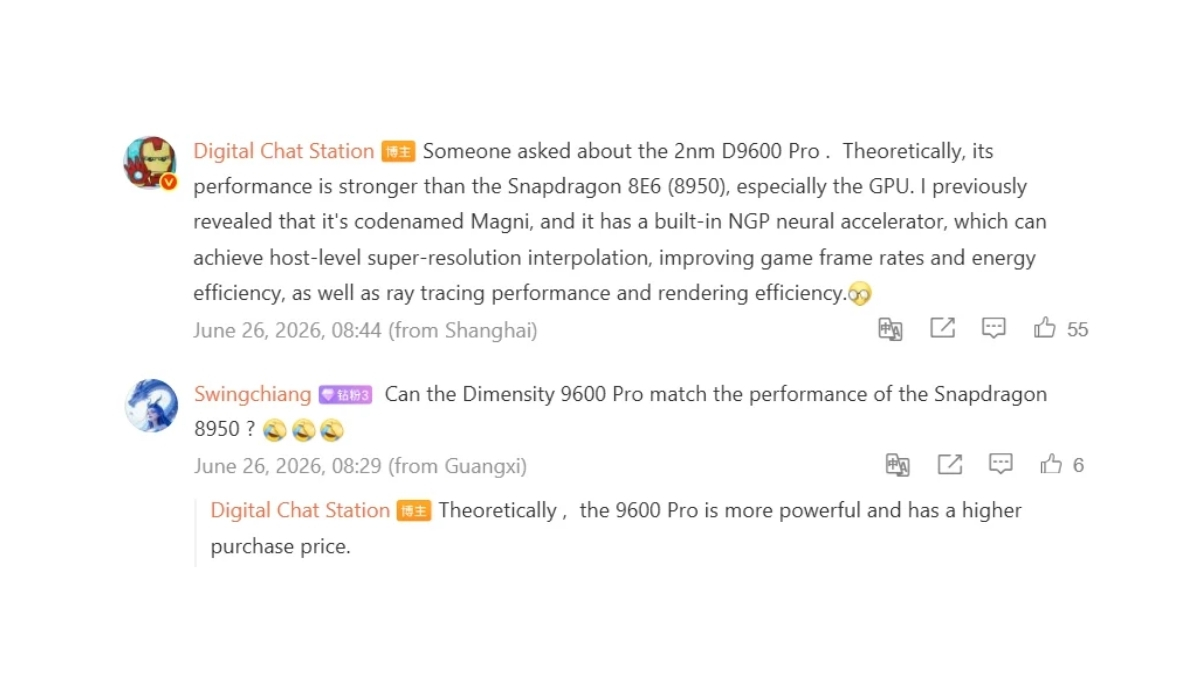 Dimensity 9600 Pro 2nm sắp tới hoàn toàn có thể vượt mặt Snapdragon 8 Elite Gen 6