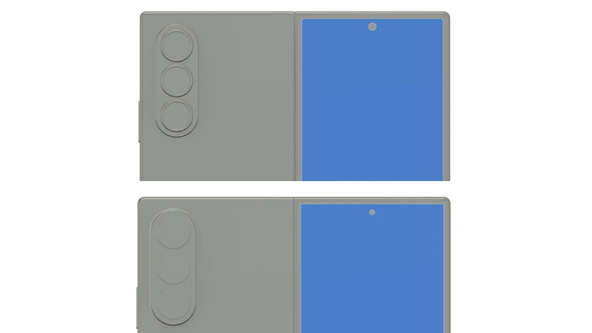 Phần đục lỗ camera trước của Galaxy Z Fold8 (hình bên dưới) sẽ nhỏ hơn đáng kể so với Z Fold7 (hình bên trên)