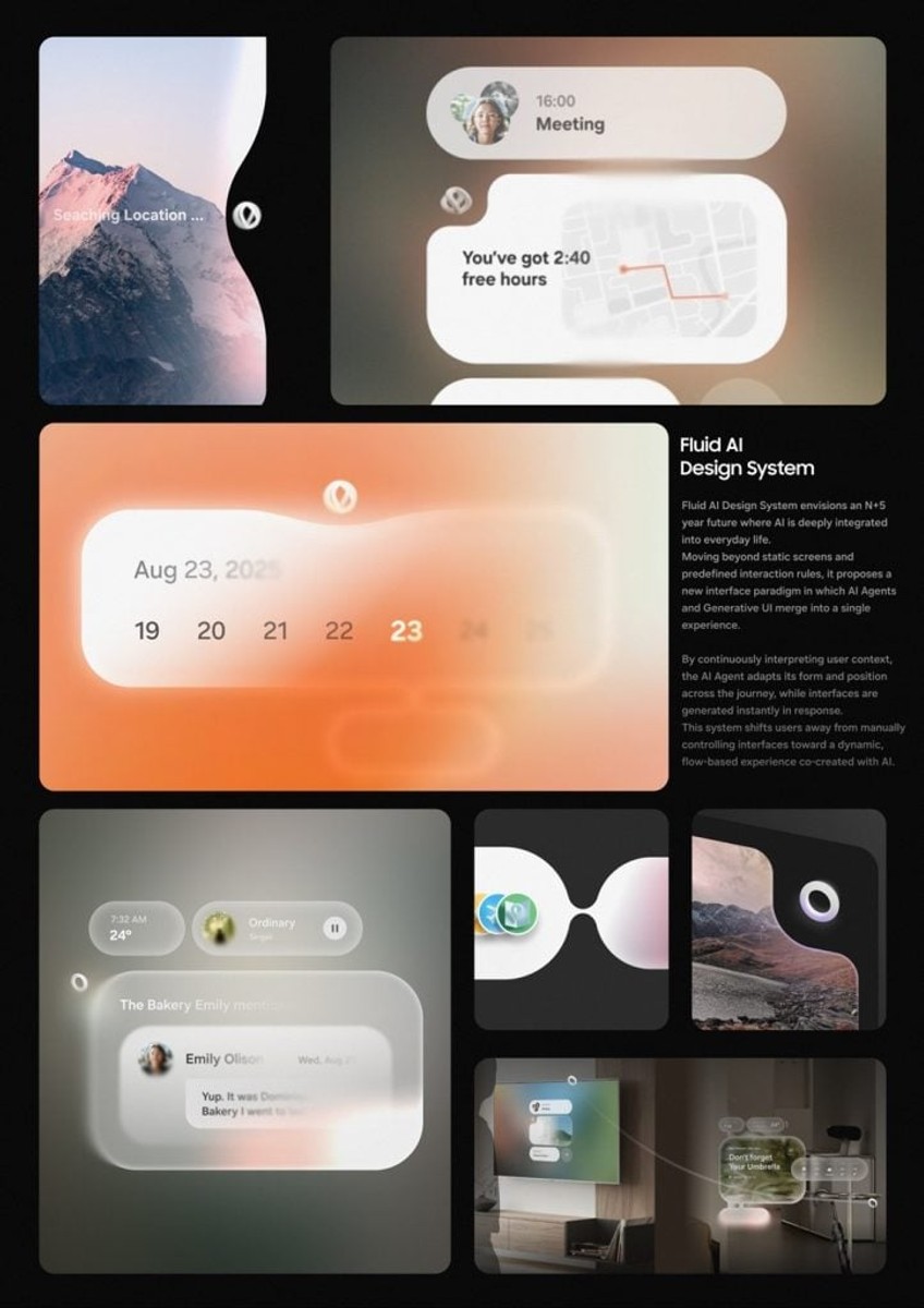 Concept giao diện Fluid AI Design System độc đáo hứa hẹn xuất hiện trên One UI 10