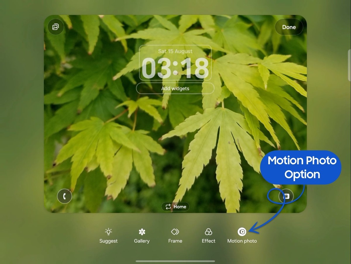 Người dùng có thể dễ dàng thiết lập ảnh chuyển động làm hình nền trên giao diện One UI 9 mới