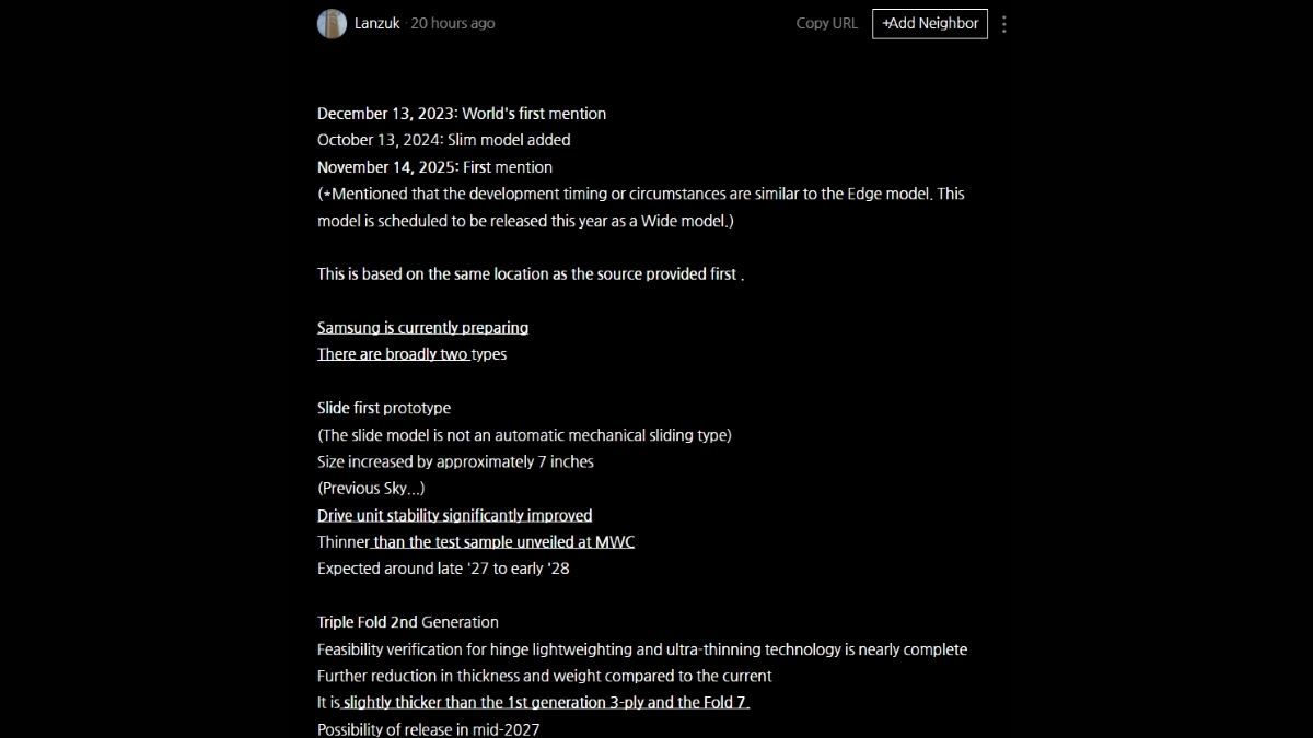 Tin đồn cho rằng Samsung đang âm thầm phát triển Z TriFold 2 và một mẫu máy màn hình cuộn khác