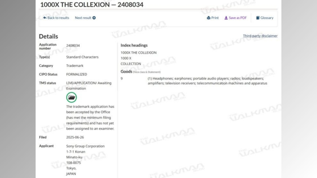 The ColleXion đã được hãng đăng ký bản quyền từ gần một năm trước tại thị trường Canada và Nhật Bản