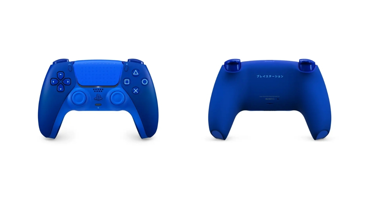 Mặt trước và mặt sau của mẫu DualSense Icon Blue