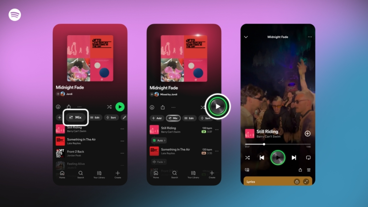 người dùng chỉ cần mở một playlist bất kỳ và chọn nút Mix trên thanh công cụ