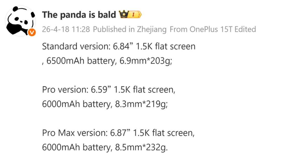 Thông số về kích thước màn hình, dung lượng pin và khối lượng của Pura 90 series