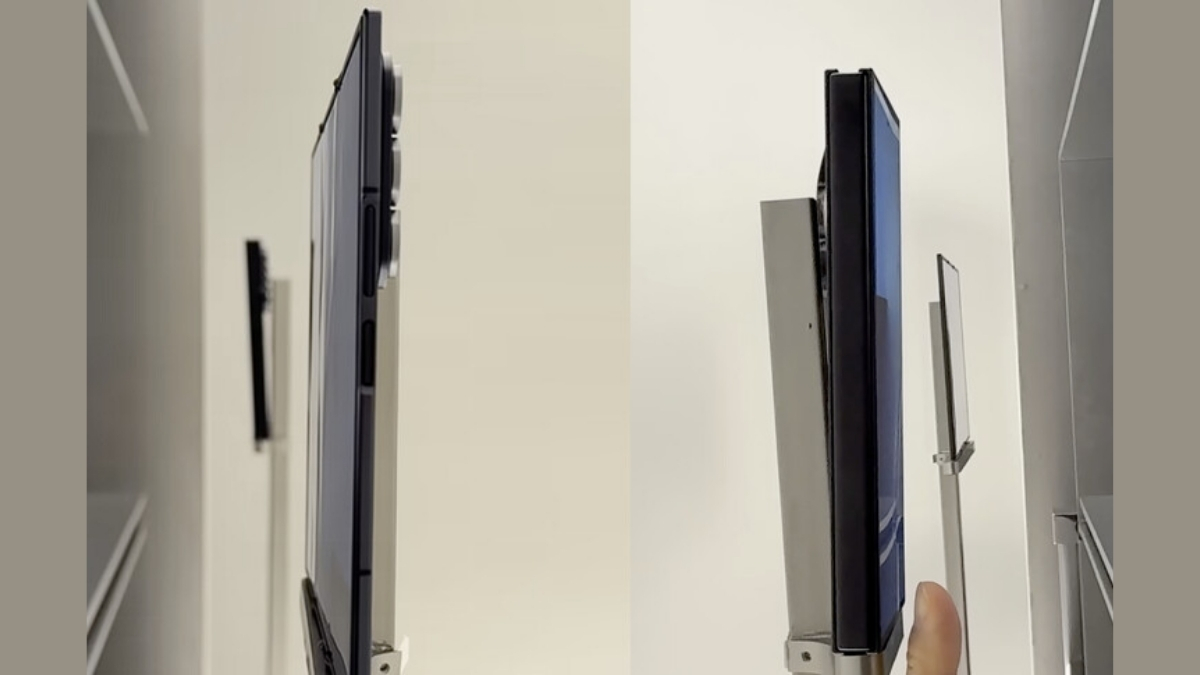 Galaxy Z TriFold rõ ràng là dày hơn Z Fold7