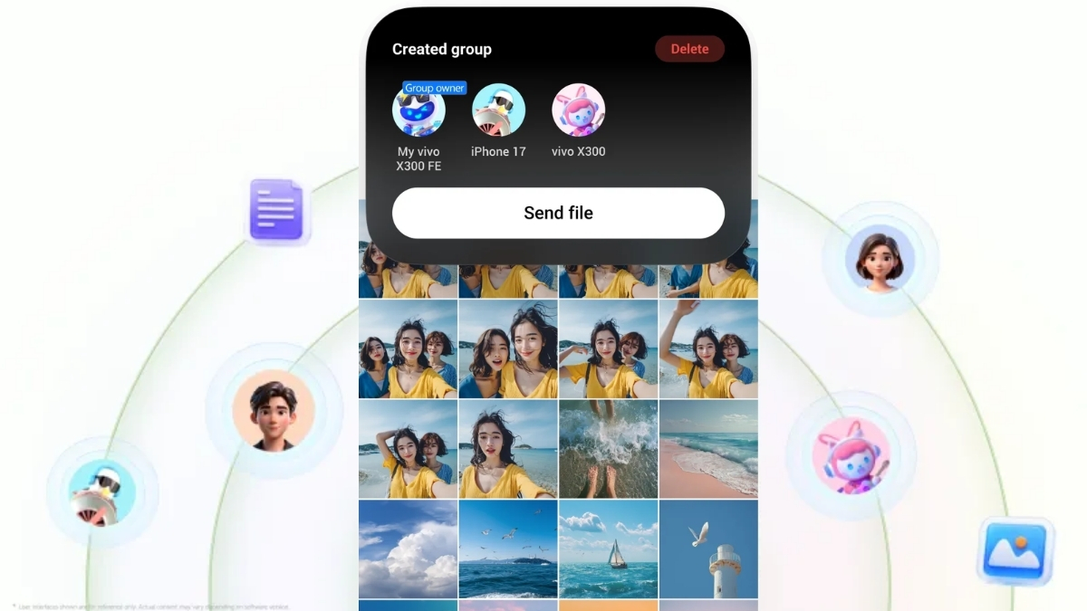 Khi những người dùng lân cận cũng tác lắc máy, hệ thống sẽ thiết lập một danh sách sẵn sàng nhận tệp tin.